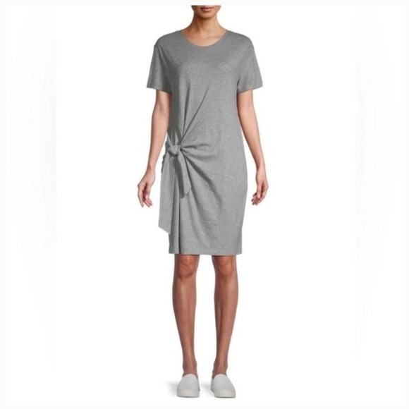Vince Side Tie Cotton t shirt  Dress small gray - Picture 3 of 7